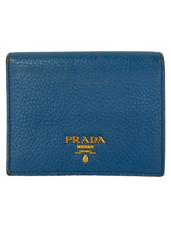 Prada Handbags - Prada Bifold Wallet Light Blue Leather